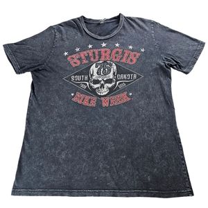 Sturgis Bike Week 75th Anniversary 2015 Distressed Gray Tshirt Men's Size Large